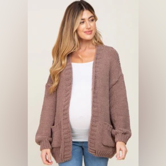 Pinkblush // Mocha Oversized Bubble Sleeve Cardigan - Picture 6 of 8